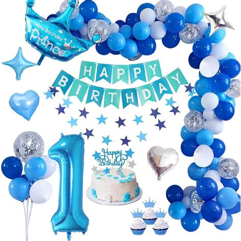 Baby Boy 1st Birthday Decorations Supplies, 1st Birthday Boy ...
