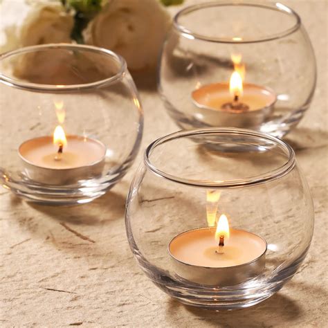 Darjen 12pcs Clear Votive Candle Holders Round Glass Candle Holders For Tea Light