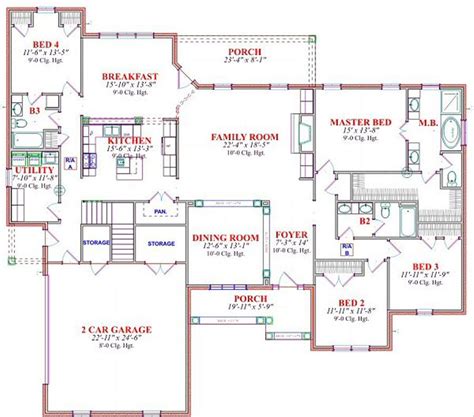 Traditional Style House Plan 4 Beds 2 5 Baths 2802 Sq Ft Plan 63 168