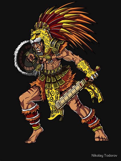 Aztec Warrior Jaguar T Shirt For Sale By Underheaven Redbubble