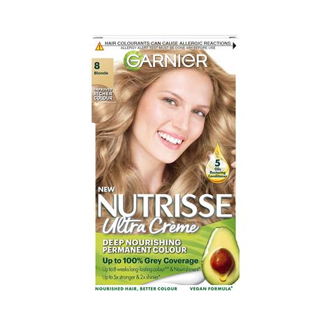 Garnier Nutrisse 8 Blonde Permanent Hair Dye Natural Looking Colour For All Hair Types Buy
