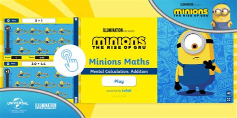 FREE Minions Maths Mental Calculation Addition Game