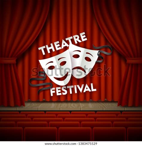 Theatre Festival Vector Poster Template Realistic Stock Vector (Royalty ...