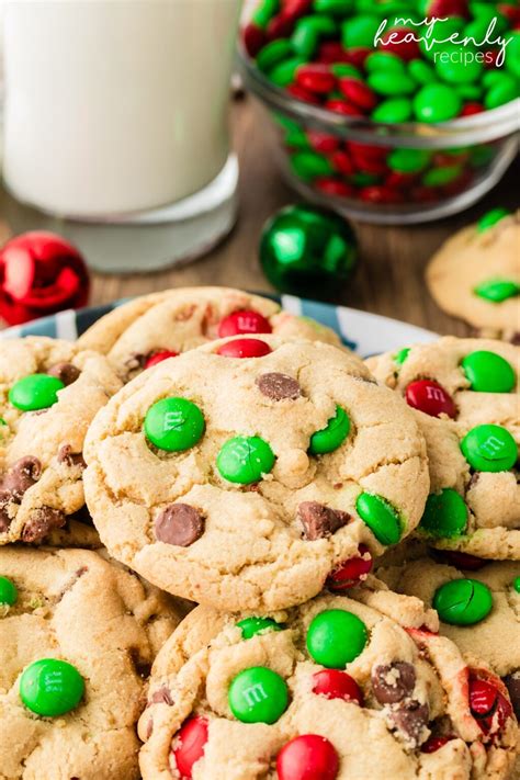 Christmas Mandm Chocolate Chip Cookies My Heavenly Recipes