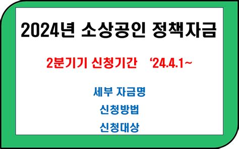 2024 소상공인 정책자금 지원