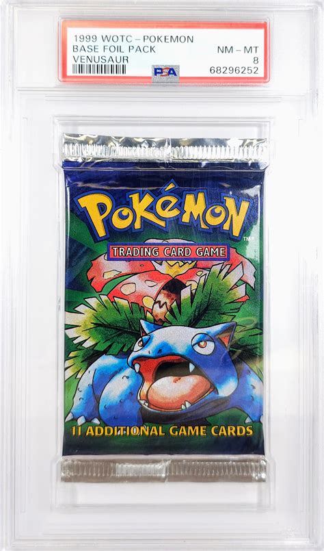 Pokemon 1999 WOTC Base Set Booster Pack Venusaur Artwork PSA 8 MINT