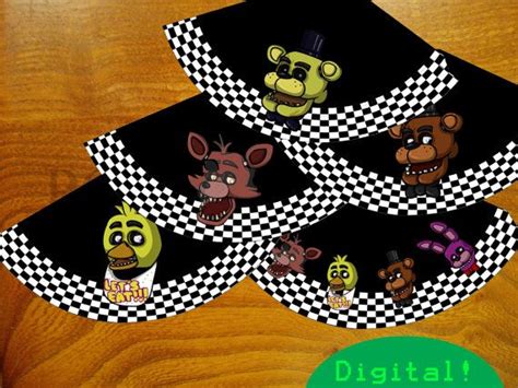 Printable Diy Five Nights At Freddys Fnaf Party Hats Big Pack