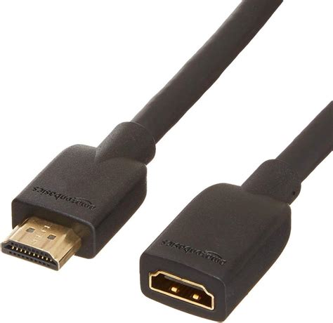 Amazon Basics Câble rallonge Haut débit mâle vers Femelle HDMI Noir 1