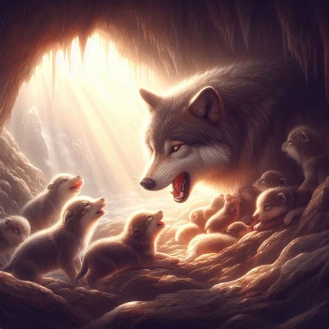 Mother Wolf and Pups by dinosaurman217 on DeviantArt