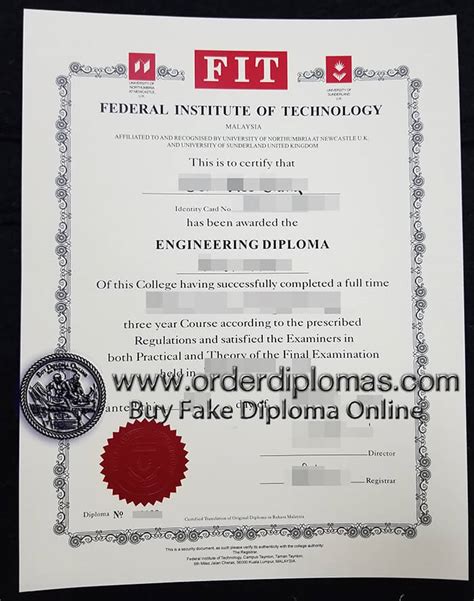 Buy Federal Institute Of Technology Diploma FIT Diploma