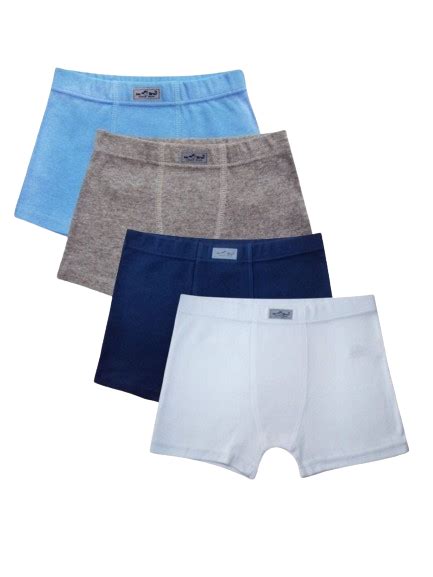 Kit 4 Cueca Boxer Malha Dupla Luna Tamanho 8 Cor Branco Luna Confecções