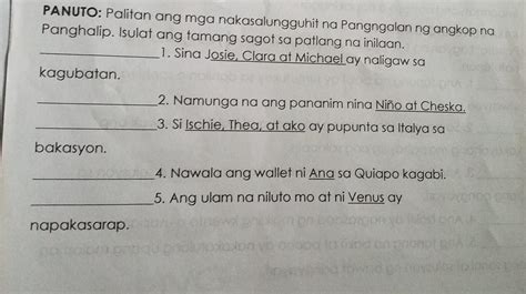 Panuto Isulat Ang Angkop Na Panghalip Pananong Sa Mga Salitang May