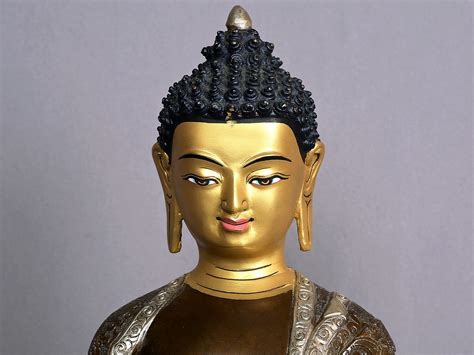 Amitabha Buddha Idol Gilded Copper Statue From Nepal Exotic