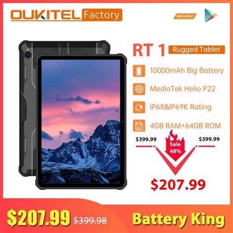 Oukitel RT1 Rugged Tablet Phone 4GB 64GB 10000mAh 10 1 Inch FHD Octa