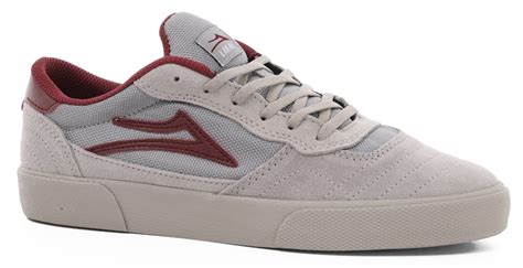 Lakai Cambridge Skate Shoes - grey/burgundy suede | Tactics