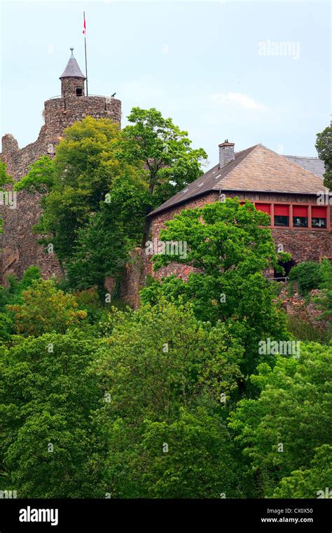 A Old Castle Ruin In City Saarburg Rheinland Pfalz Germany Stock