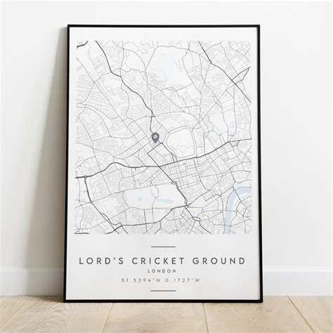 Lords Cricket Ground Minimalist Stadium Map Poster