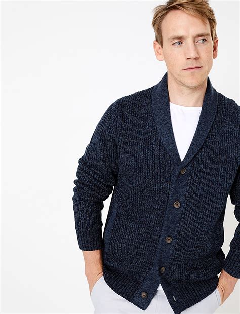 Buy Chunky Knit Shawl Collar Cardigan At Marks And Spencer