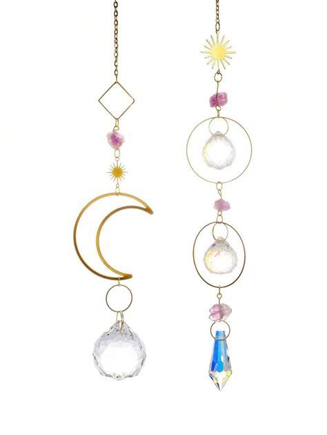 2Pcs Crystal Suncatcher Sun Catchers Indoor Window Hanging Sun Catchers ...