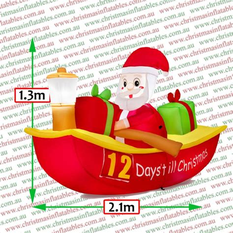 1 3m Rowboat Santa With Gifts Christmas Inflatable Airfigs Inflatables