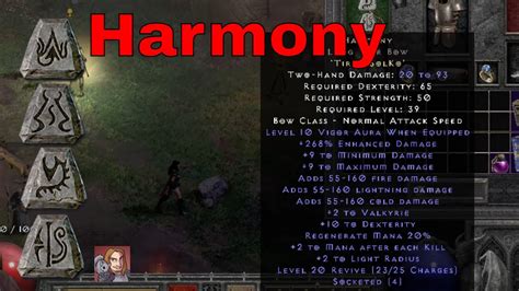 Diablo Ii Resurrected Rune Words Harmony Tir Ith Sol Ko Youtube