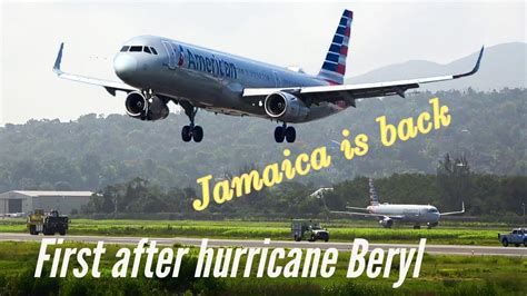 Jamaica First Flight After Hurricane Beryl Youtube