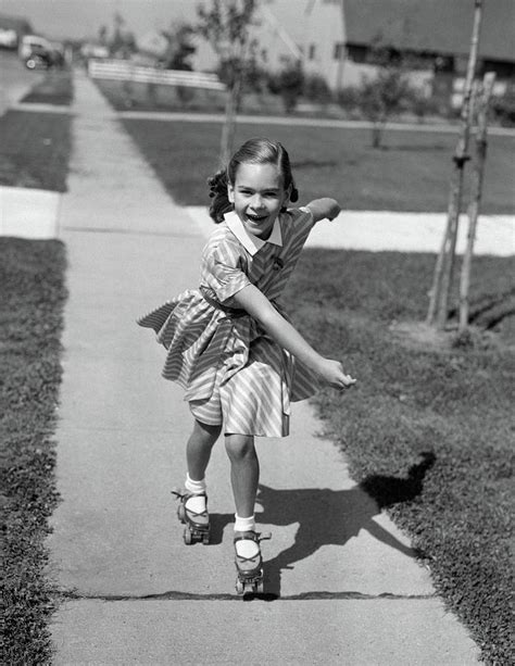 1950s Little Girl Roller-skating Photograph by Vintage Images - Fine ...