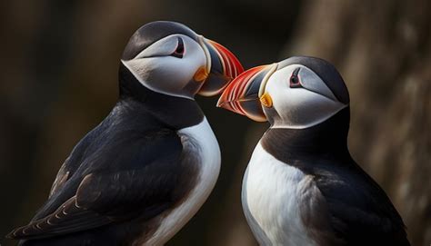 Premium AI Image | Close up of a multi colored puffin beak a beauty in ...