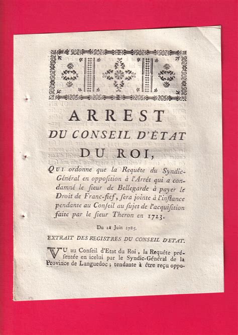 ARREST DU CONSEIL D ÉTAT DU ROI QUI ordonne que la Requête du Syndic