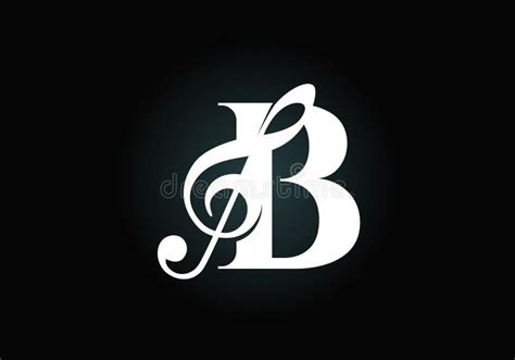 Initial B Monogram Alphabet With A Musical Note Symphony Or Melody