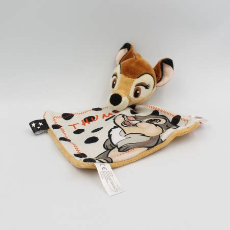 Doudou Plat Bambi Marron Beige Orange Thumper DISNEY NICOTOY