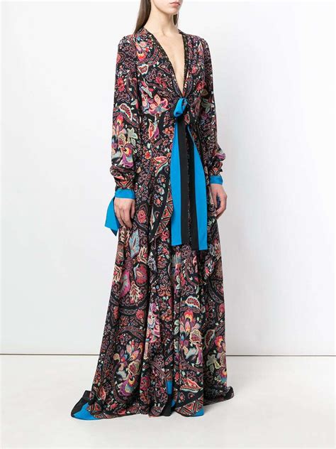 Schwarzes Maxikleid Mit Paisley Muster Von Etro 2 251 Farfetch