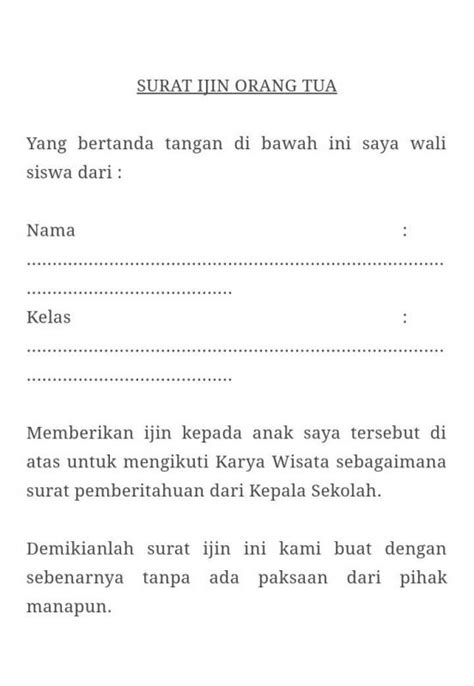 Contoh Surat Izin Orang Tua Untuk Kegiatan Pramuka 2021