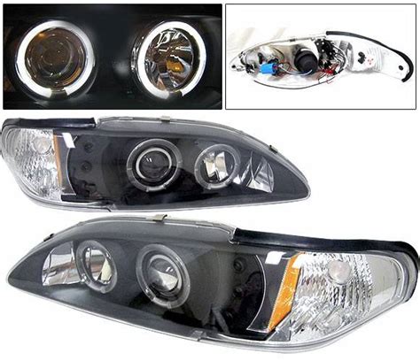 Ford Mustang 4 Car Option Halo Projector Headlights Black 1pc Lp