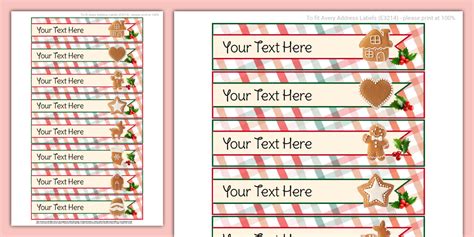 Gingerbread Christmas Themed Editable Tray Labels Twinkl