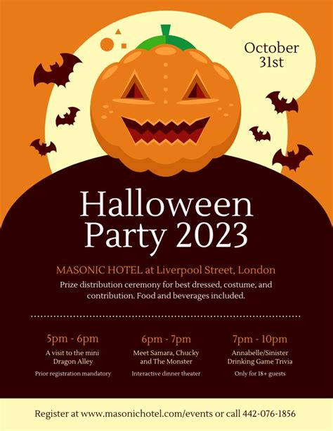 Pumpkin Halloween Party Event Flyer Venngage