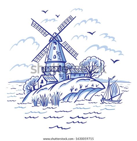 Wind Mill In A Rural Landscape Lisanslanabilir En Az 34 Telifsiz Stok