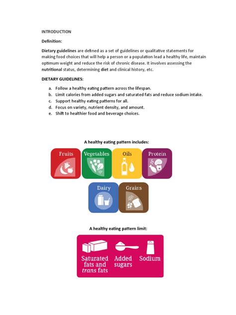 Definition: Dietary Guidelines Are Defined As A Set of Guidelines or ...