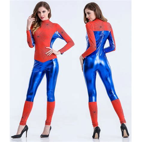 New Ladies Spiderman Costume Woman Superhero Cosplay Costume Sexy