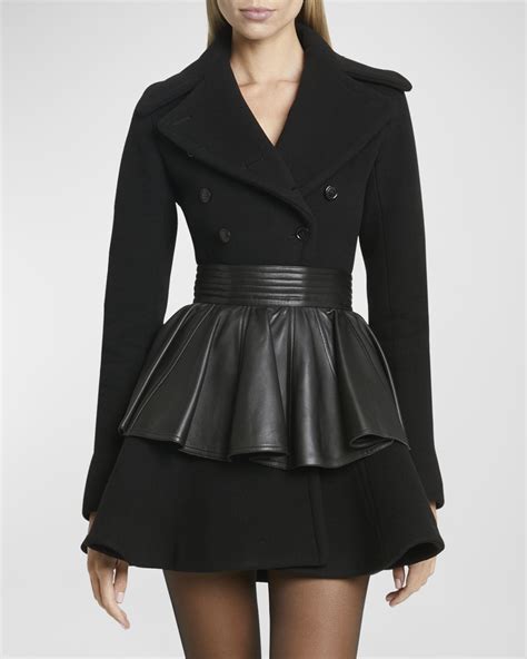 Alaia Flared Wool Princess Coat Neiman Marcus