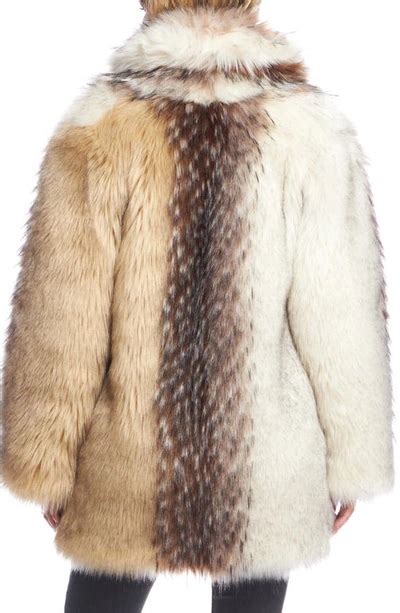 Donna Salyers Fabulous Furs Shawl Collar Faux Fur Coat In Arcwolf