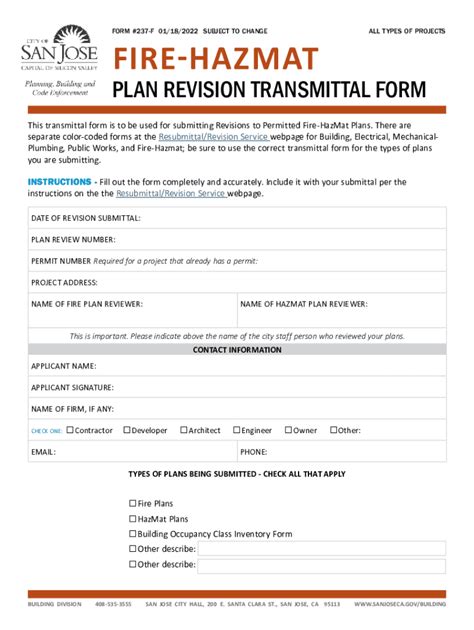 Fillable Online Form 327 F Fire Hazmat Plan Revision Transmittal Form Fax Email Print Pdffiller