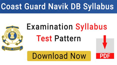 Indian Coast Guard Navik DB Syllabus 2023 PDF