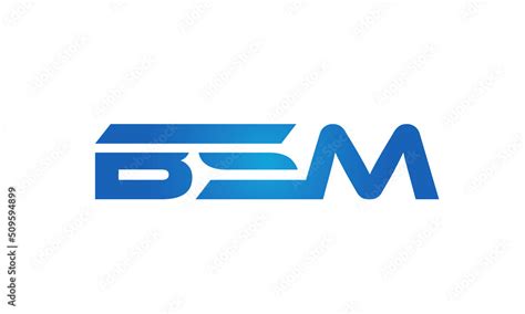 Connected BSM Letters Logo Design Linked Chain Logo Concept Stock