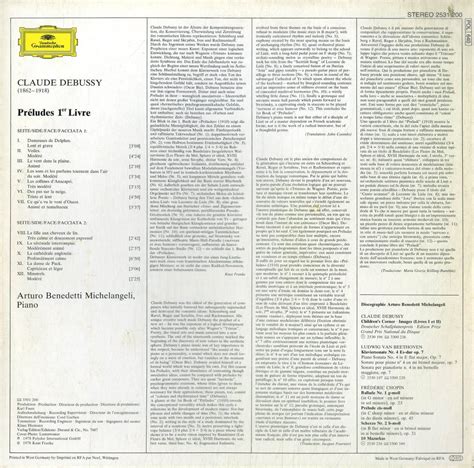 やや傷や汚れありA00533888 LP アルトゥーロベネデッティミケランジェリDebussy Preludes