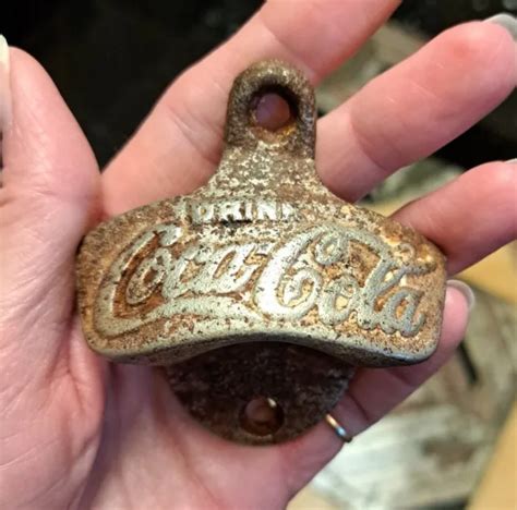 VINTAGE DRINK COCA Cola Starr X Wall Mount Bottle Opener Great Patina