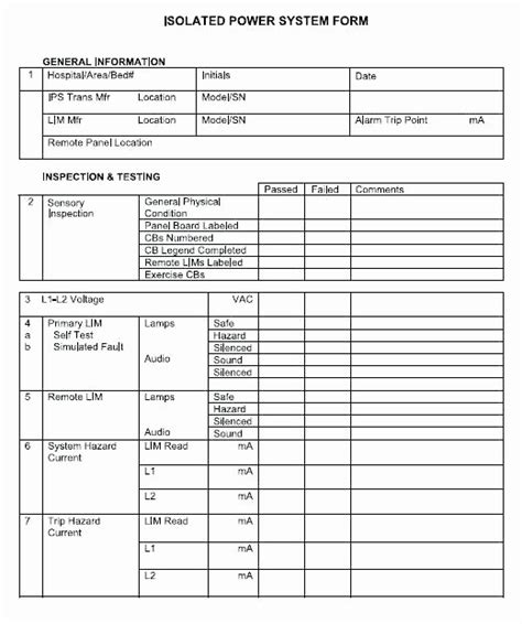 Electrical Inspection Report Template