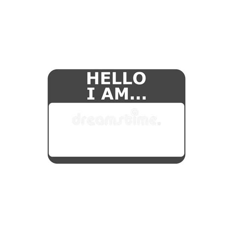 Hello I am, blank card stock vector. Illustration of sticker - 123391273