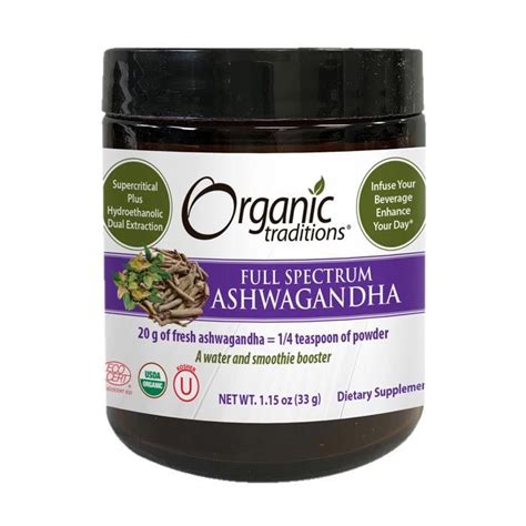 Buy Organic Traditions Full Spectrum Ashwagandha Powder 33 G Online At