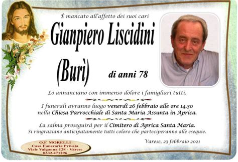 Liscidini Gianpiero Necrologio INTORNO TIRANO